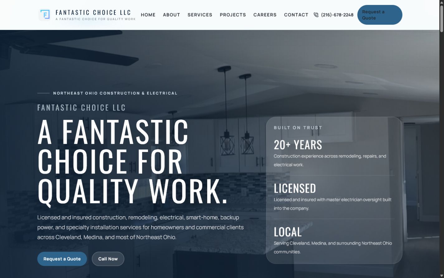 Fantastic Choice LLC desktop website screenshot